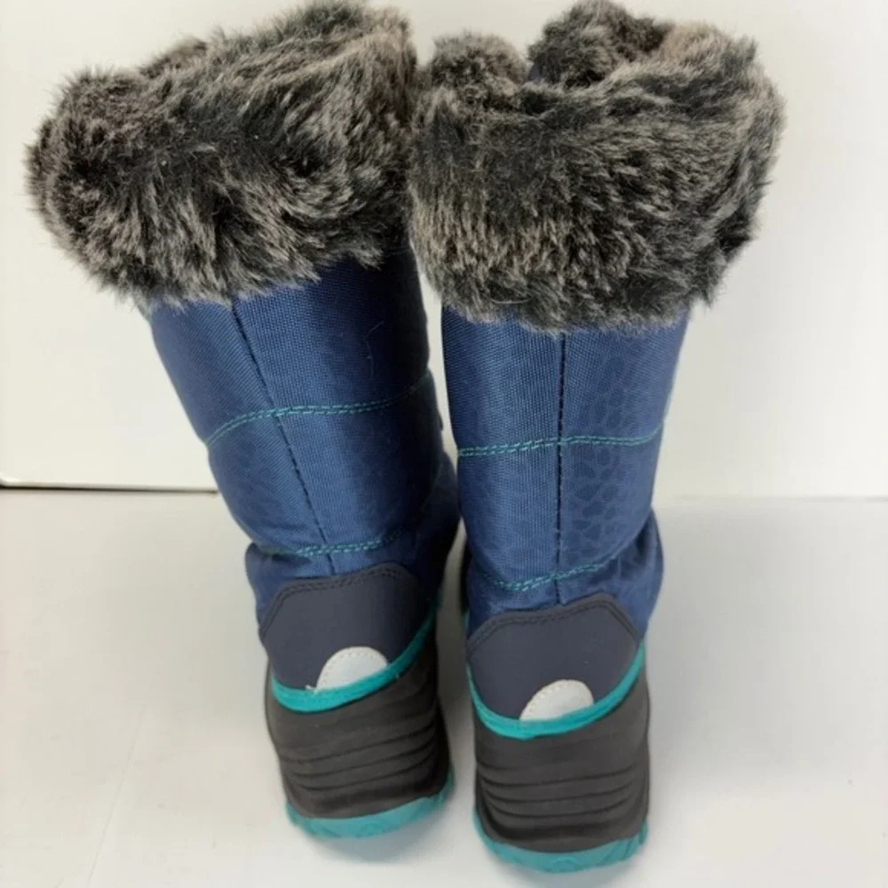 Kamik Kids‎ Big Kids Size 5 Blue Teal Snow Boot Waterproof Faux Fur Insulated